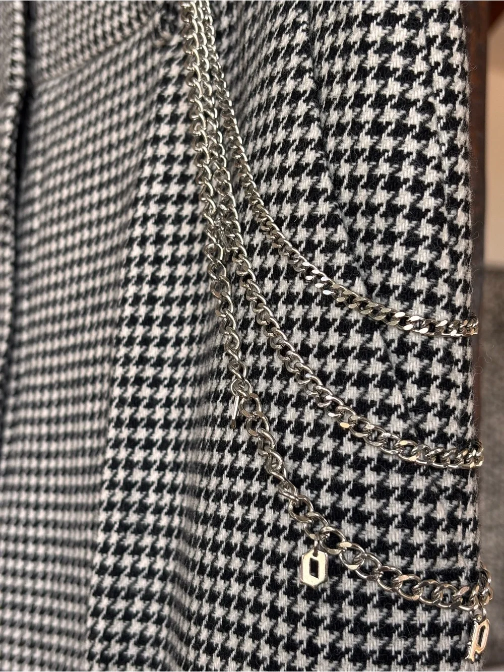 THE KOOPLES French Luxury Paris Houndstooth Chain Detail Trousers — NWT - Picture 10 of 16